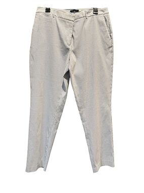 Classic Tommy Hilfiger ankle dress pants in a timeless white and light blue pins